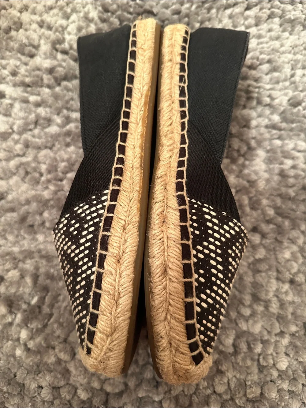 Sperry Black & Cream Patterned Espadrille Slip-Ons